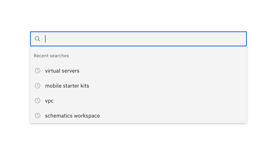 Example of recent search suggestions Example of recent search suggestions
