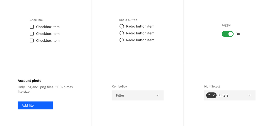Example of selection controls Example of selection controls