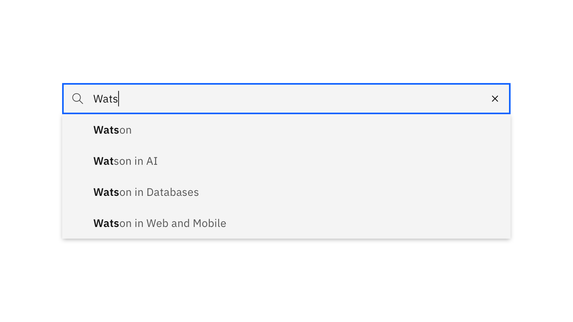 Example of type-ahead suggestions Example of type-ahead suggestions